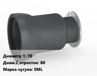 Переход чугунный 70х80 Марка: SML